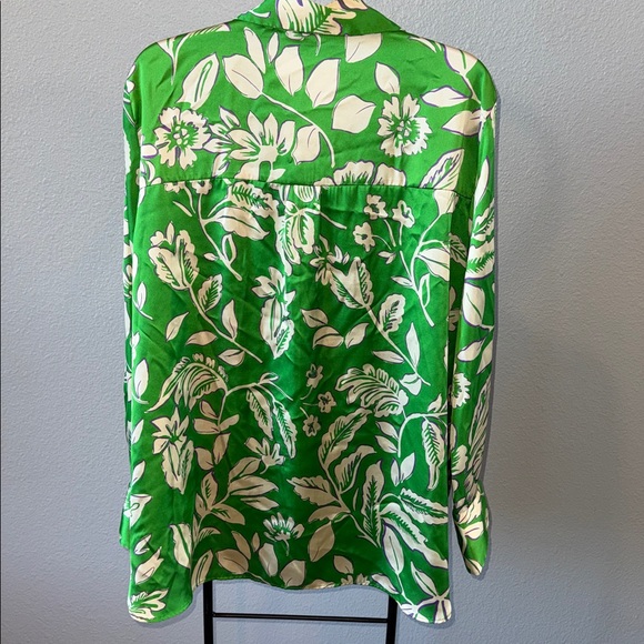 Zara Green Floral Shirt Blouse - Picture 5 of 5